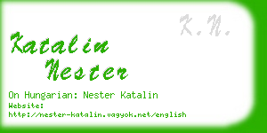 katalin nester business card